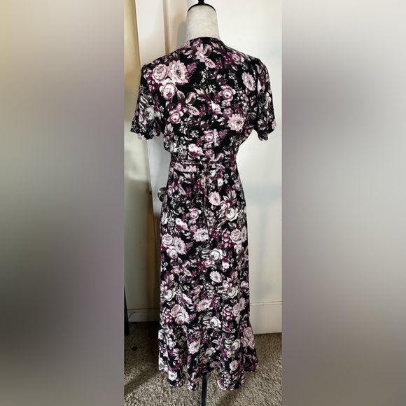 Free Press Floral Wrap Dress Flowy Lorelei Gilmore Girls romantic feminine maxi - Picture 7 of 13